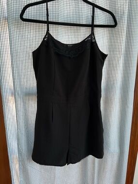 Forever 21 Black Lace Trim Romper